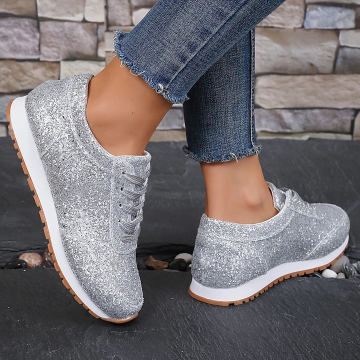 Damen Glitzernde Freizeitschuhe mit rutschfester Sohle und gepolstertem Fußbett Echoarchiv