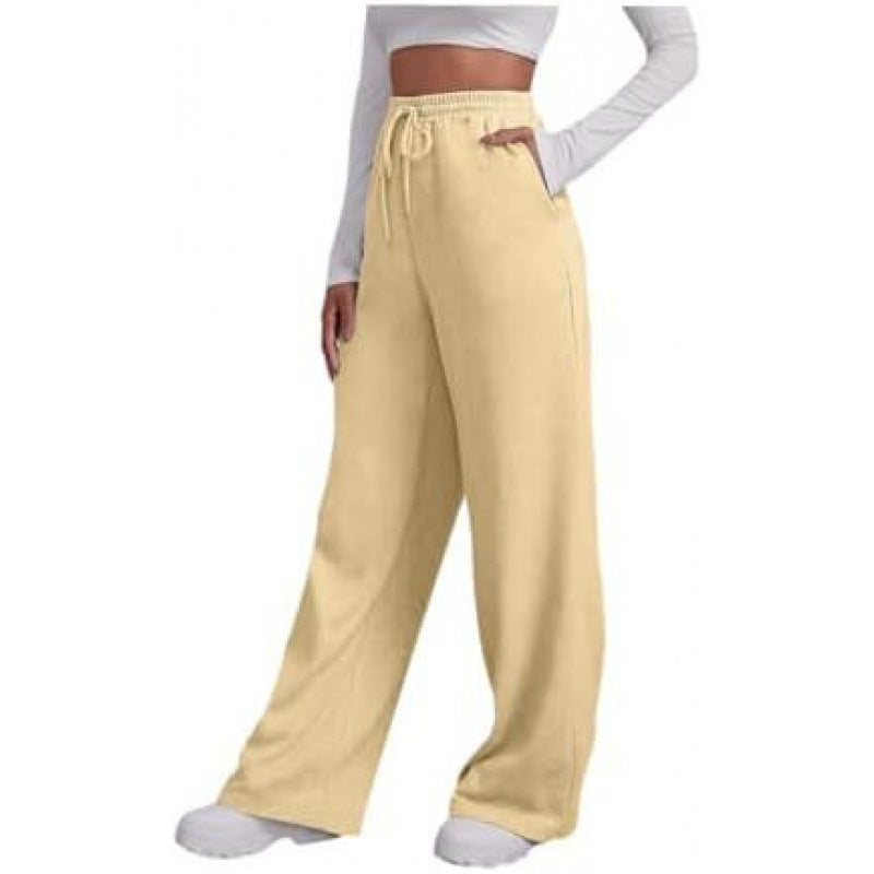 Damen nan fließende High-Waist Palazzo-Loungehose aus leichtem Jersey mit Elastikbund und praktischen Eingrifftaschen Echo Archiv