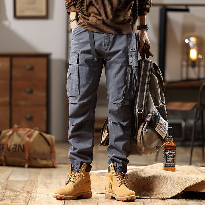 Herren Utility-Cargo-Hose mit verstellbarem Gürtelbund, Mehrfachtaschen und elastischem Saum Echo Archiv