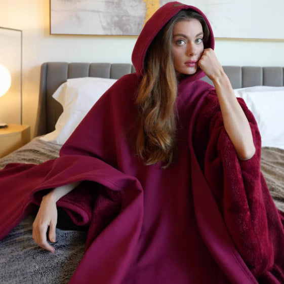 Unisex nan Kapuzen-Poncho Kuscheldecke mit weichem Futter und großzügigem Oversize-Schnitt Echo Archiv