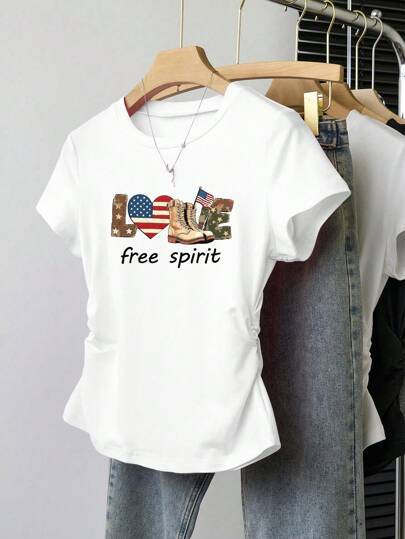 Damen Crop-T-Shirt mit figurbetontem Schnitt und modernem Design Echo Archiv