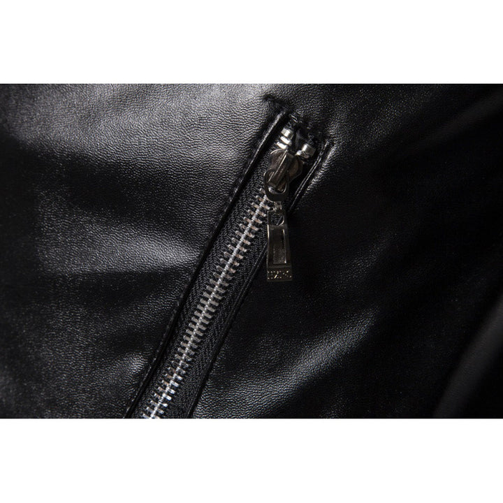 Herren Biker-Lederjacke mit asymmetrischem Reißverschluss und robusten Nähte Echoarchiv