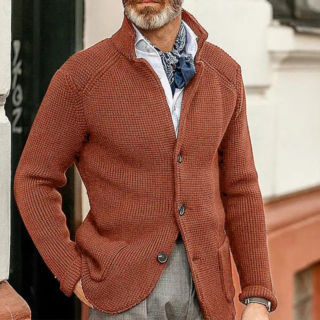 Herren Strickjacke mit Stehkragen und Strukturstrick Echo Archiv
