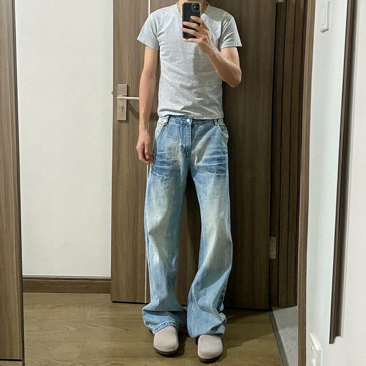 Herren Lässige Weitgeschnittene Jeans Echoarchiv 1788342483