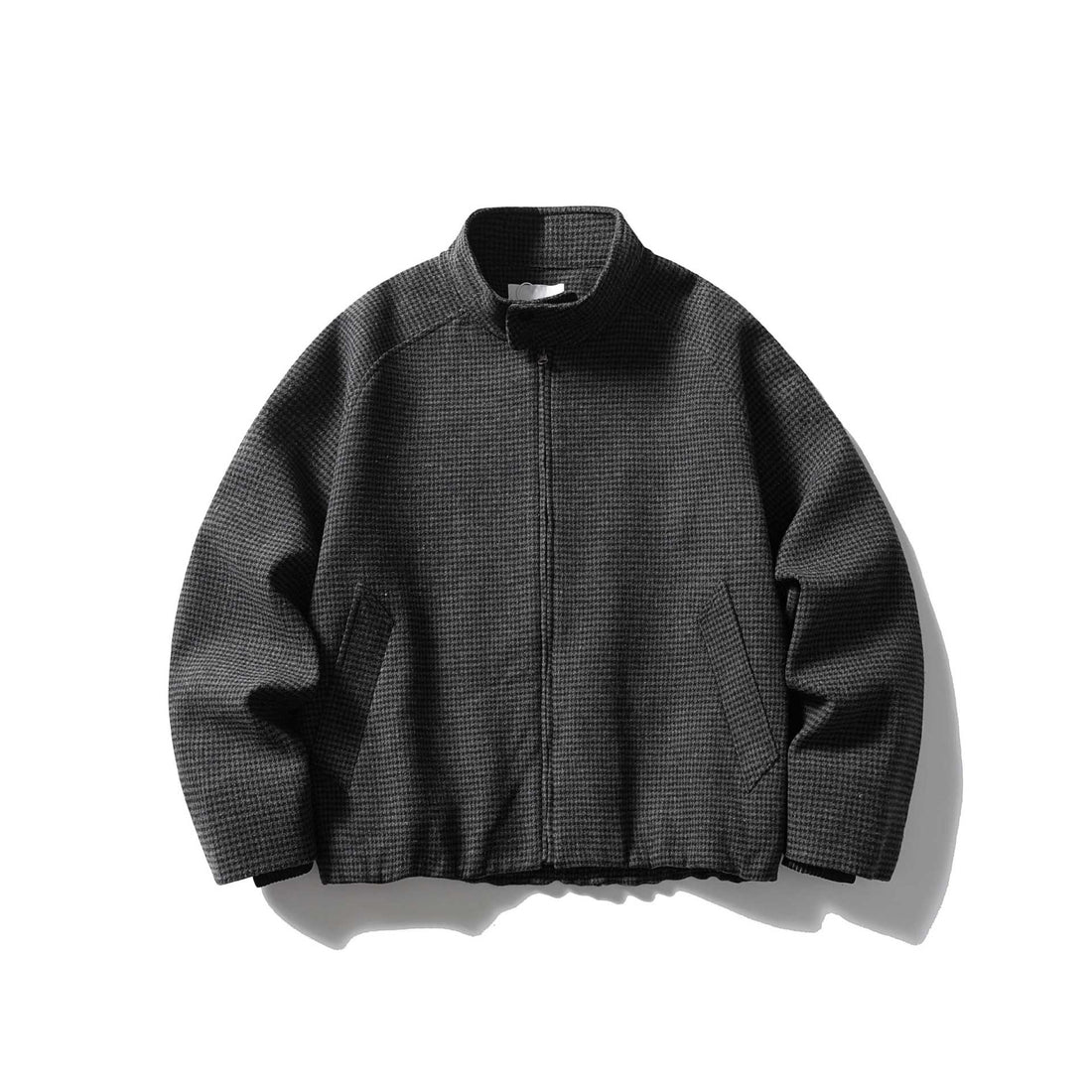Unisex Kurz geschnittene strukturierte Blousonjacke mit Stehkragen und Reißverschluss Echoarchiv