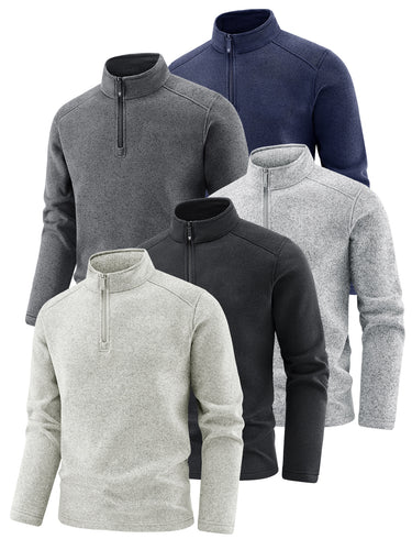 Herren Thermischer Strick-Fleecepullover mit halbem Reißverschluss und Stehkragen Echo Archiv