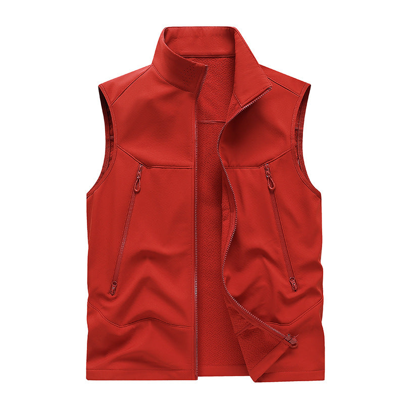 Herren Wasserabweisende Softshell-Weste mit Stehkragen, Reißverschlusstaschen & Atmungsaktivem Futter Echoarchiv