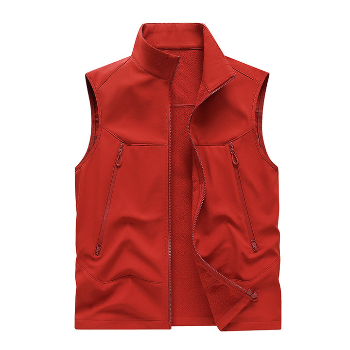 Herren Wasserabweisende Softshell-Weste mit Stehkragen, Reißverschlusstaschen & Atmungsaktivem Futter Echoarchiv