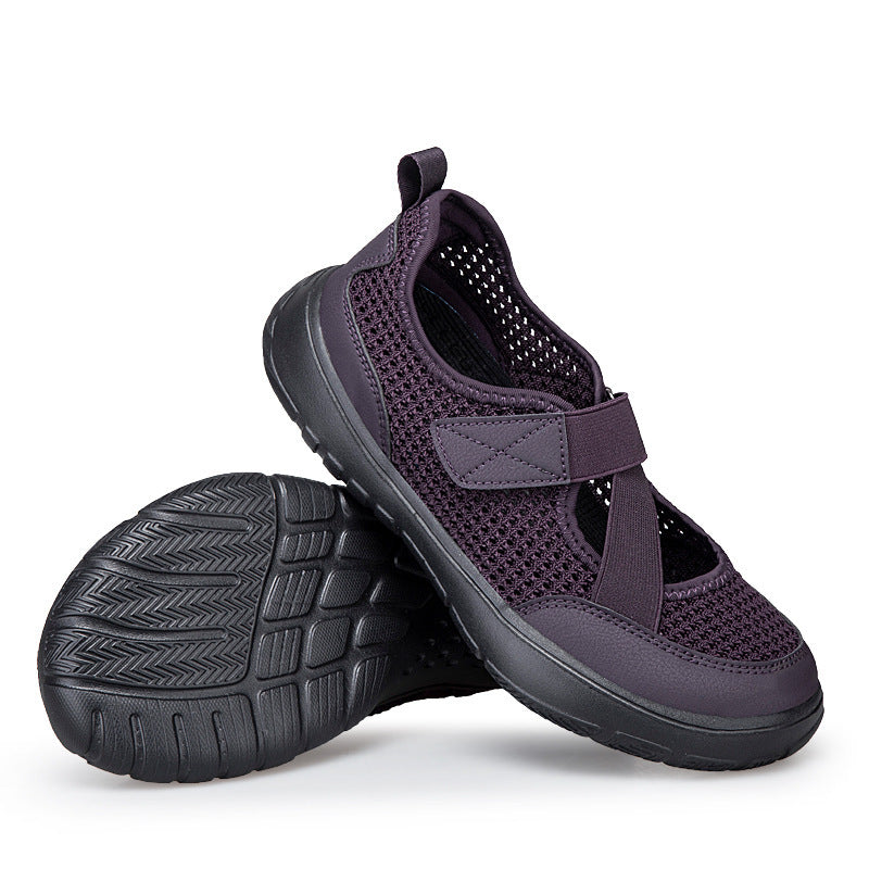 Damen nan atmungsaktive Strick-Riemchensneaker mit Klettverschluss gepolsterter Komfortsohle und flexibler Profillaufsohle Echo Archiv