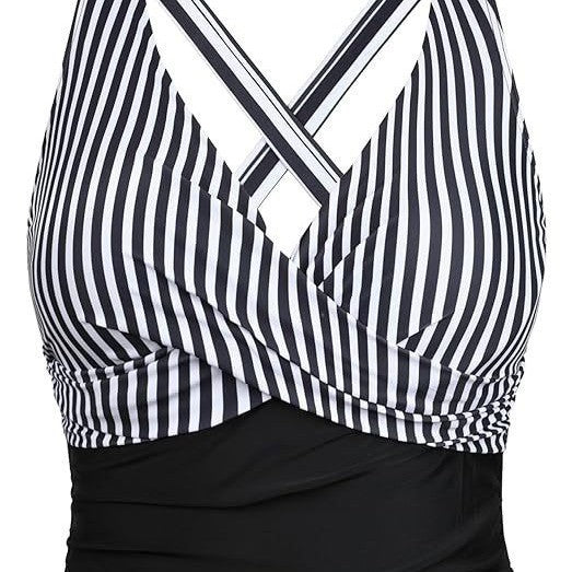 Damen Sportliches Tankini-Oberteil mit floralem Schnitt Echo Archiv