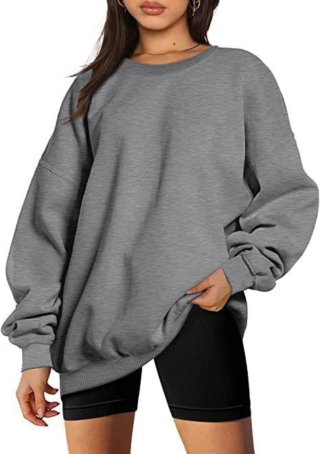 Damen nan extralanger Oversize-Sweatpullover mit Ballonärmeln, geripptem Saum und angerauter Innenseite Echo Archiv