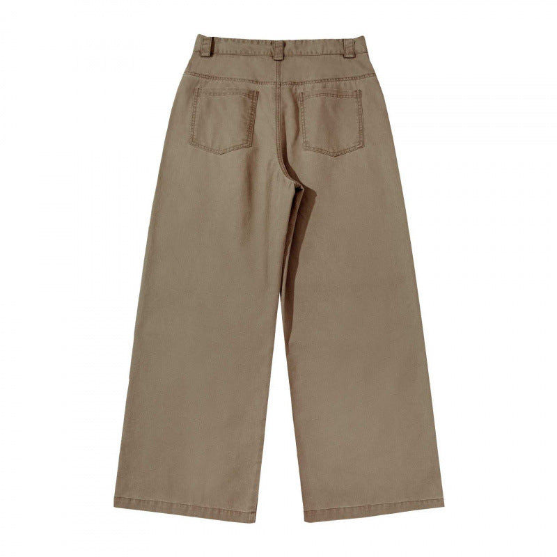Damen weite Cargo‑Hose mit Stufennaht, hoher Taille und breitem Bein Echo Archiv