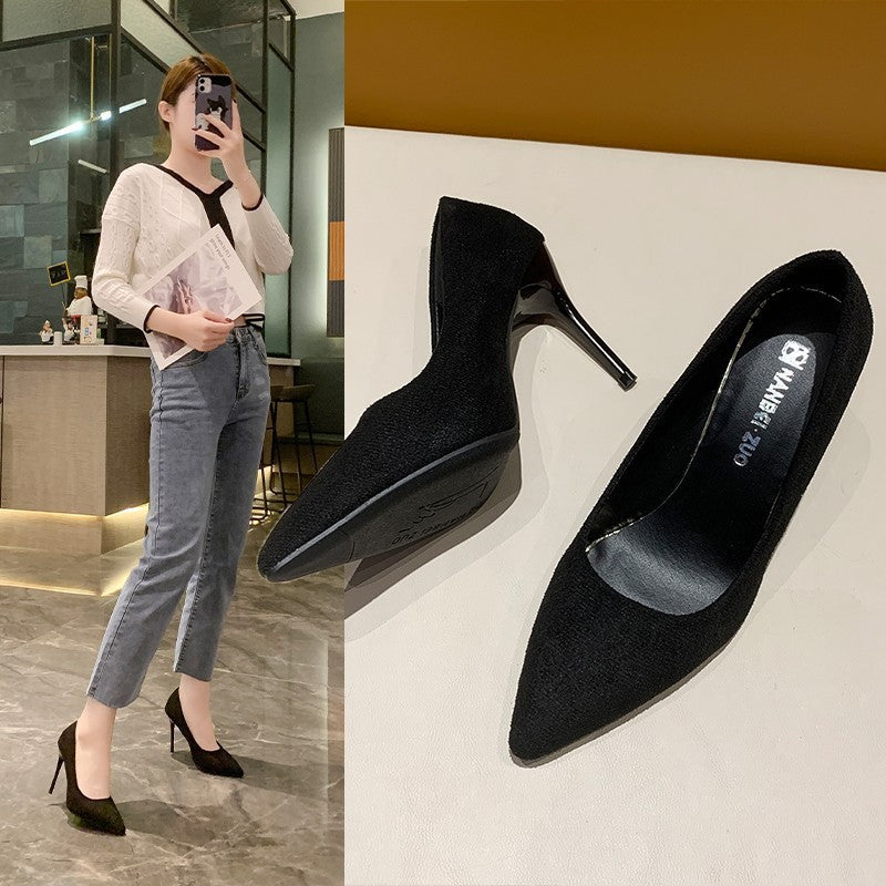 Damen nan spitze Veloursleder-Optik Pumps mit gepolstertem Fußbett und schlankem Stilettoabsatz Echo Archiv