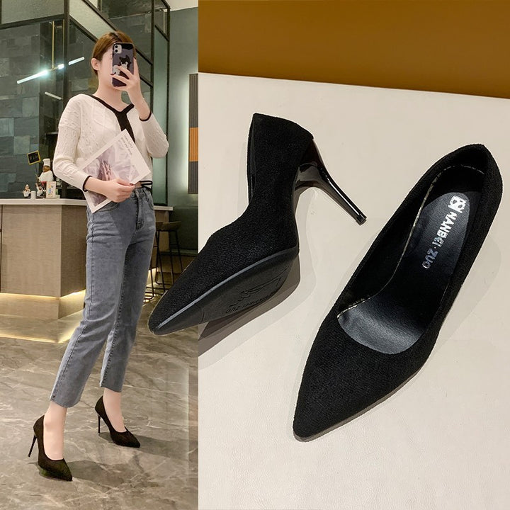 Damen nan spitze Veloursleder-Optik Pumps mit gepolstertem Fußbett und schlankem Stilettoabsatz Echo Archiv