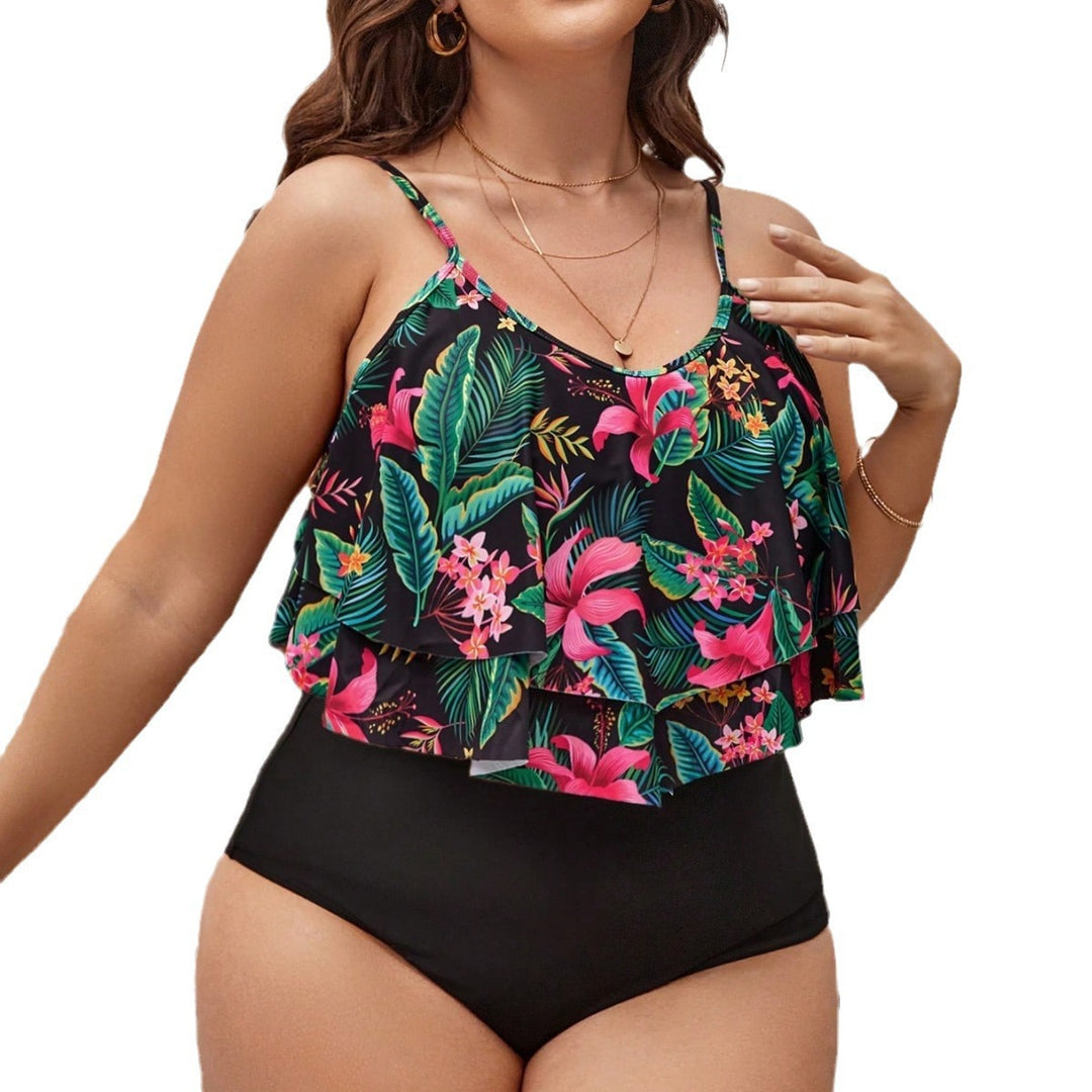 Damen Tankini-Set mit floralem Volantschnitt Echo Archiv
