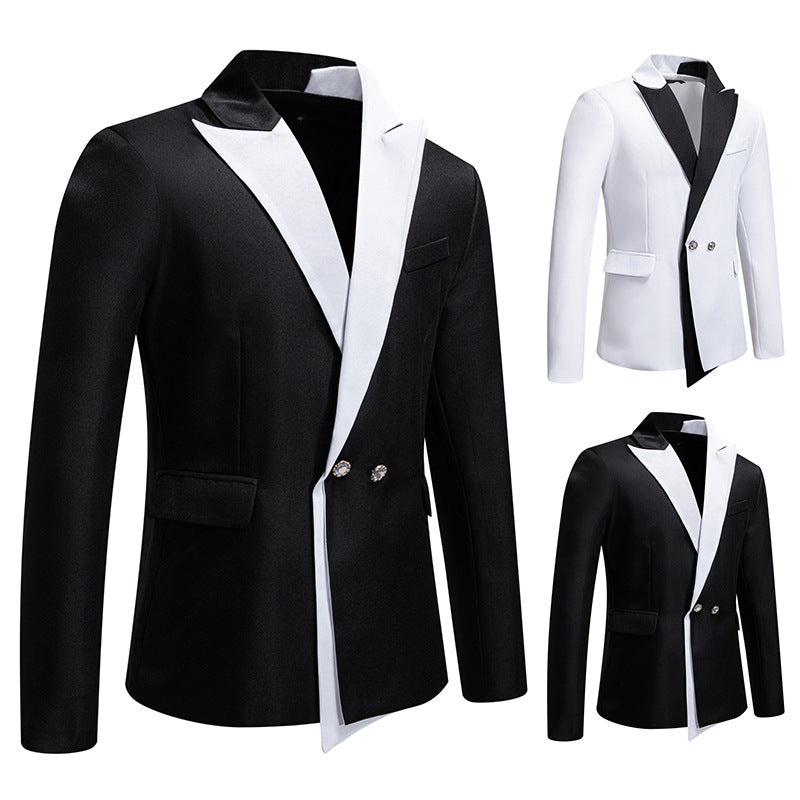 Herren Eleganter Smoking-Blazer mit kontrastreichem Revers Echoarchiv