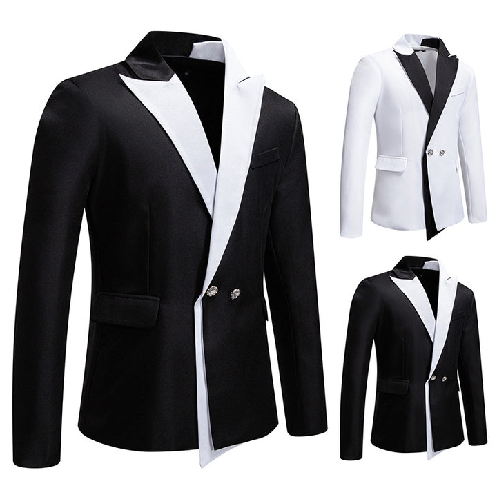 Herren Eleganter Smoking-Blazer mit kontrastreichem Revers Echoarchiv