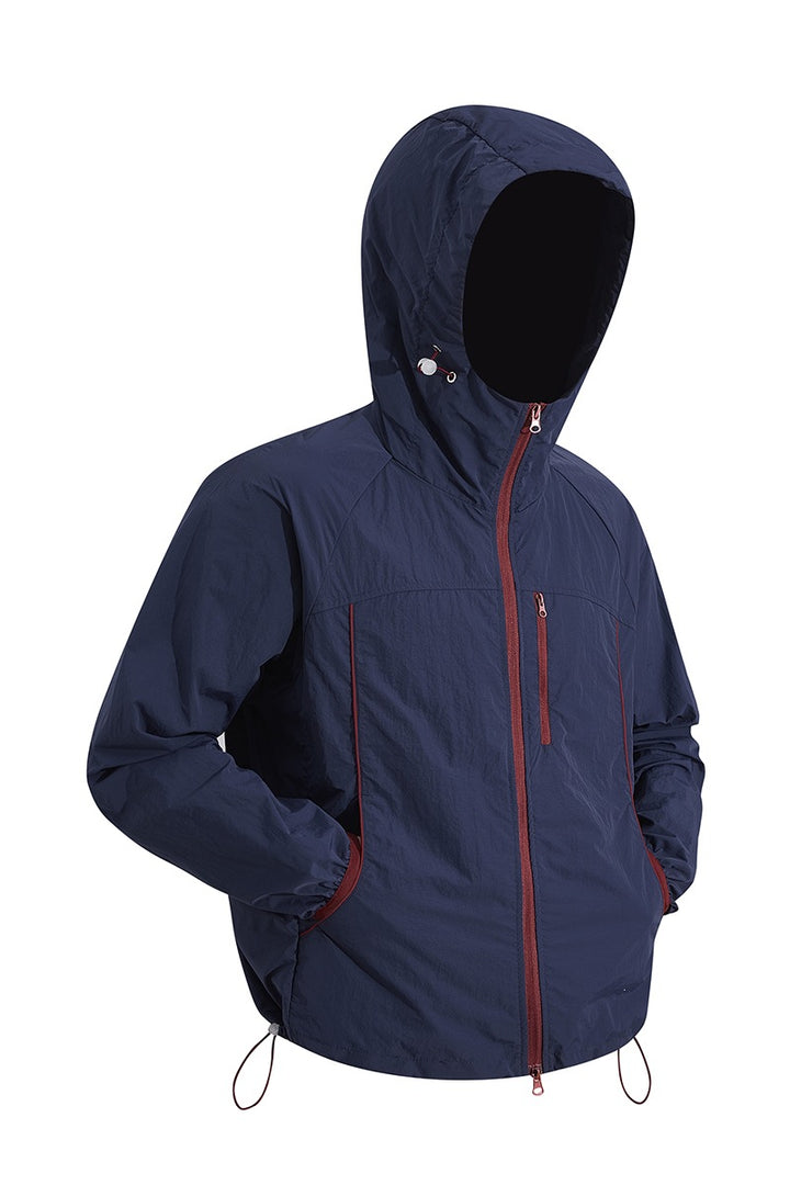 Herren Ultraleichte Kapuzenwindjacke aus Ripstop mit verstellbarem Saum & Brustreißverschluss Echoarchiv