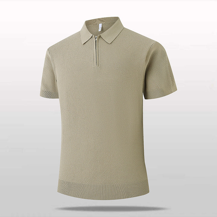 Herren Kurzarm Poloshirt mit Reißverschluss Echo Archiv