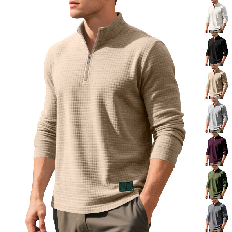 Herren Pullover mit Reißverschluss und strukturiertem Design Echoarchiv