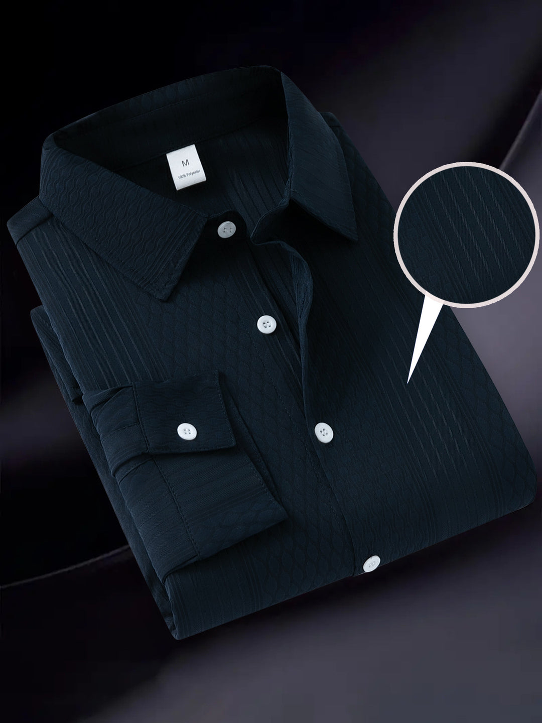 Herren modernes Langarmhemd mit strukturiertem Design Echoarchiv