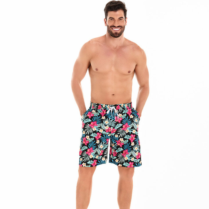 Herren Badeshorts mit floralem Muster und elastischem Bund Echo Archiv