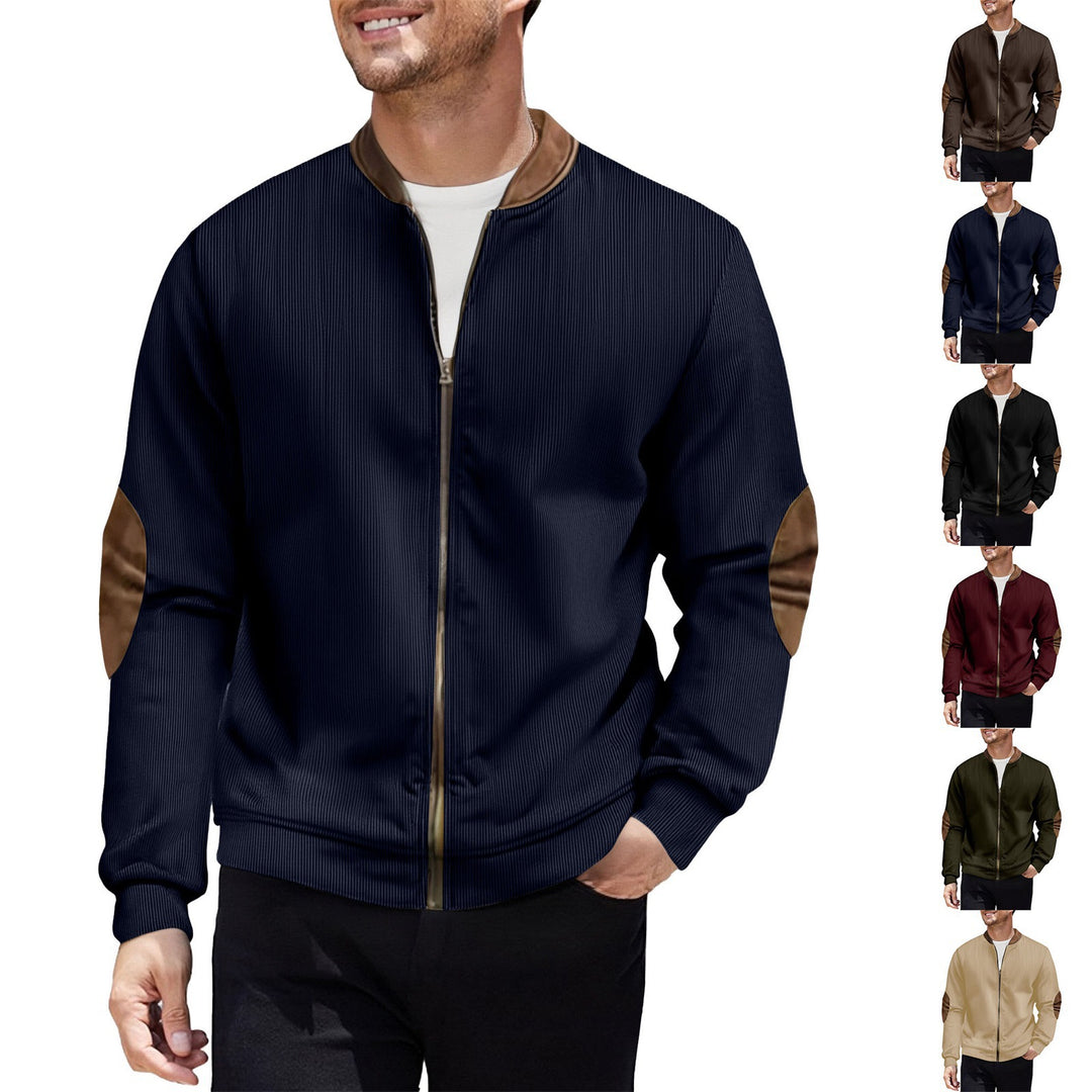 Herren sportliche Bomberjacke mit modernen Lederakzenten Echoarchiv