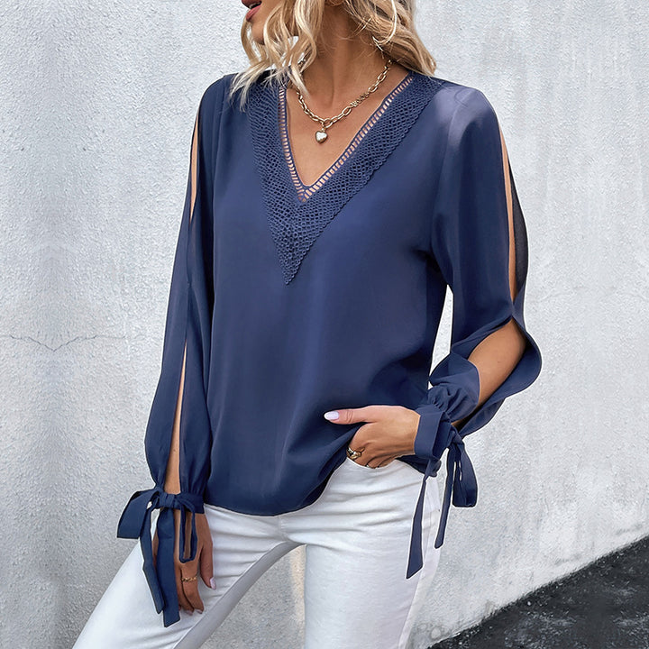 Damen Verspielte Bluse mit Cut-Out-Details und Rüschenelementen Echo Archiv