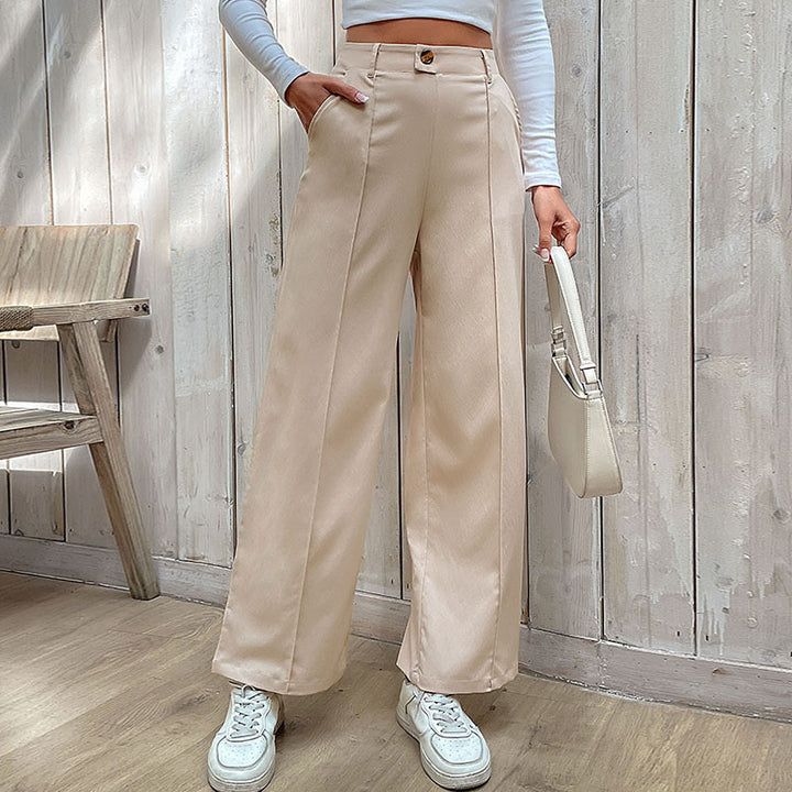 Damen Elegante Hochtaillierte Stoffhose Echo Archiv