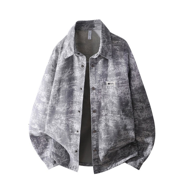 Herren Oversize-Jeanshemdjacke mit washed Effekt, Brusttasche & Druckknopfleiste Echoarchiv