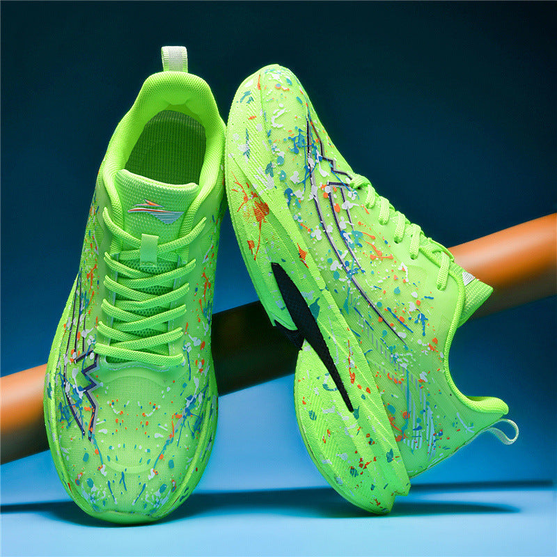 Unisex künstlerische Laufsneaker mit Spritzlack‑Design, reaktiver Hohlkern‑Dämpfung und Drehverschluss – Tavélo