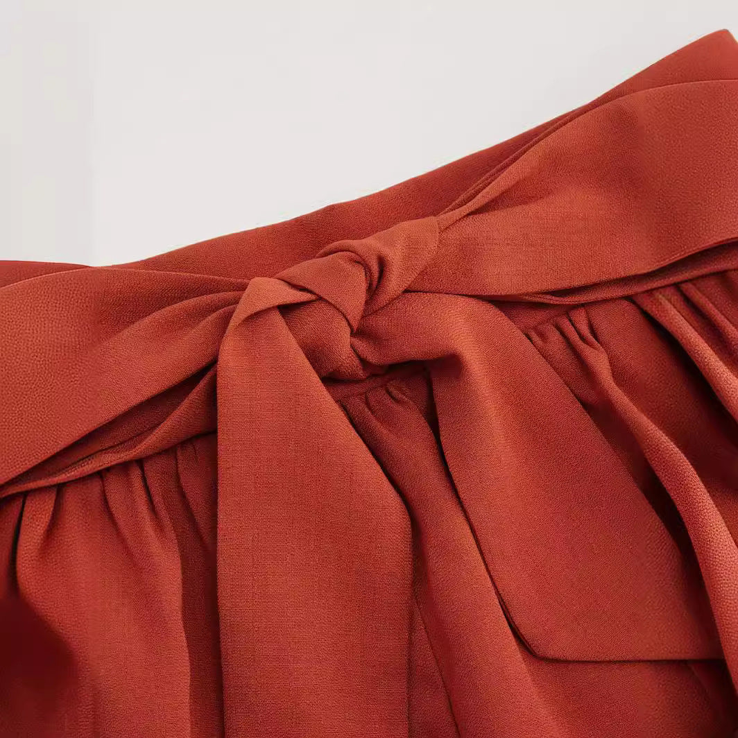 Damen Modische Wickelhose mit Bindegürtel Echo Archiv