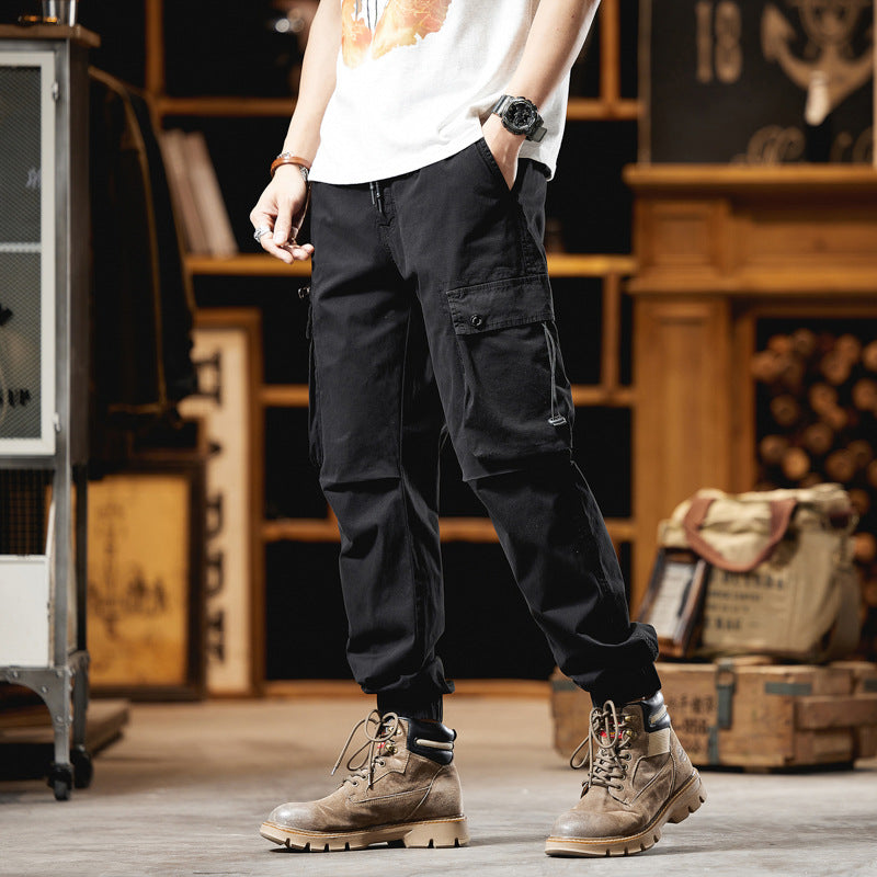 Herren Multifunktionale Canvas-Cargohose im Jogger-Cut mit elastischem Tunnelzugbund und Mehrfachtaschen Echo Archiv