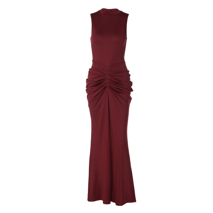Damen Elegantes Maxikleid mit asymmetrischem Schnitt und hochgeschlossenem Design Echo Archiv