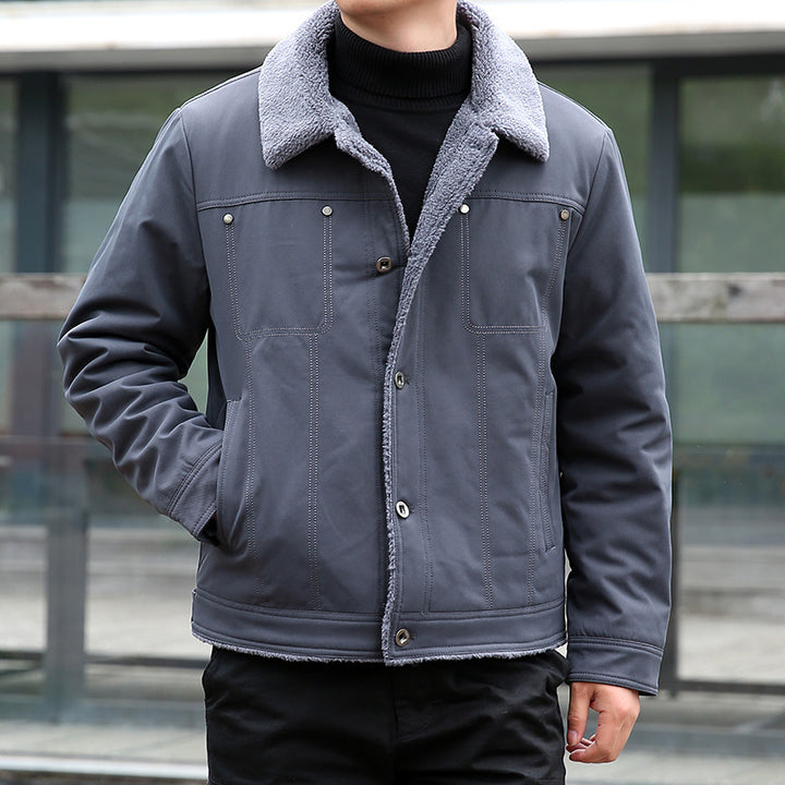 Herren Kurzjacke mit Teddyfutter und Umlegekragen, winddichte Übergangsjacke Echo Archiv