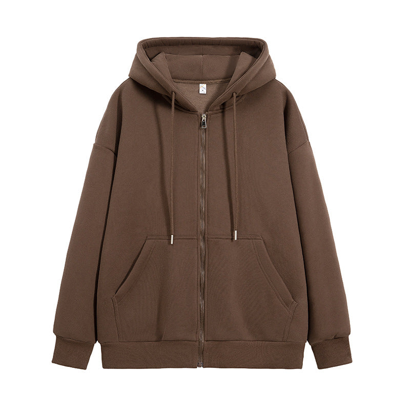 Unisex Oversize Kapuzen-Sweatjacke mit durchgehendem Reißverschluss, Kängurutaschen und gerippten Bündchen Echo Archiv