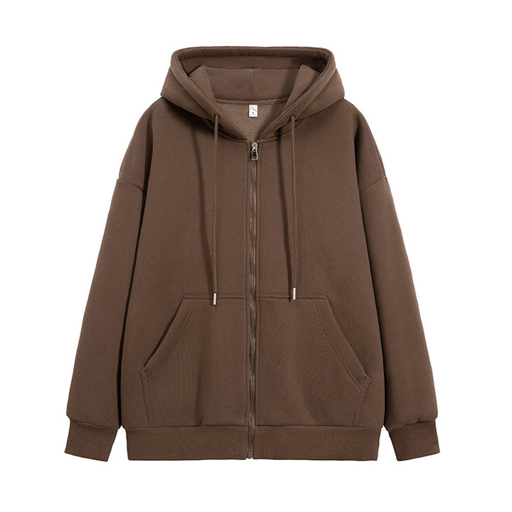 Unisex Oversize Kapuzen-Sweatjacke mit durchgehendem Reißverschluss, Kängurutaschen und gerippten Bündchen Echo Archiv