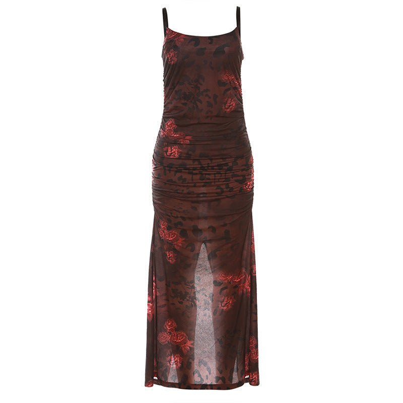 Damen figurbetontes Maxi-Kleid mit Blumenmuster Echo Archiv