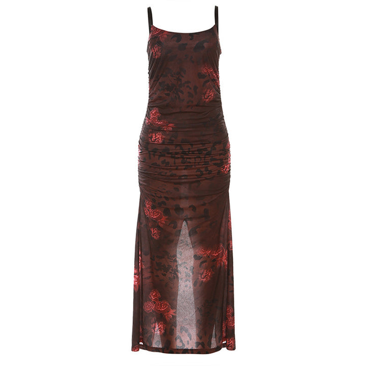 Damen figurbetontes Maxi-Kleid mit Blumenmuster Echo Archiv