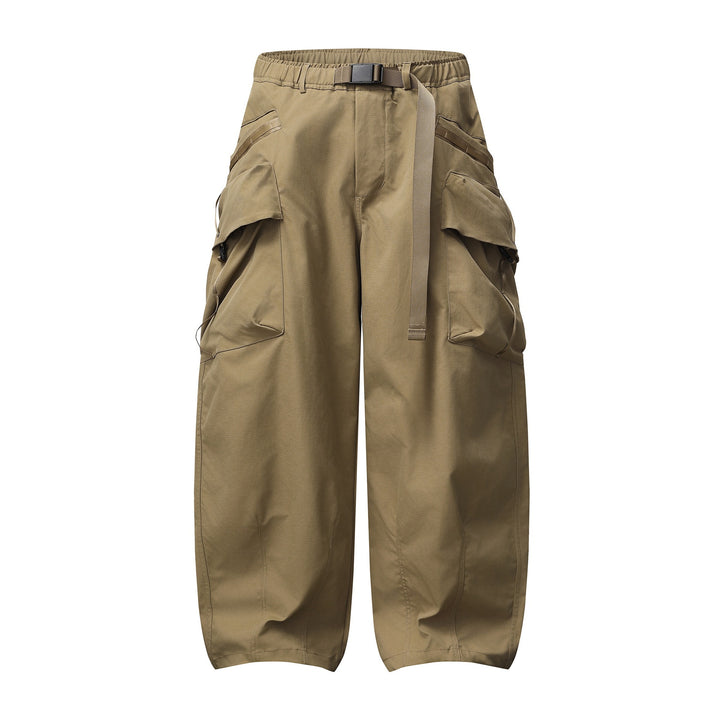 Damen Weite Cargo‑Culotte mit aufgesetzten Taschen und integriertem Webbing‑Gürtel Echoarchiv