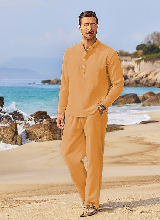 Herren luftige Strandhose und elegantes Langarmshirt Echoarchiv