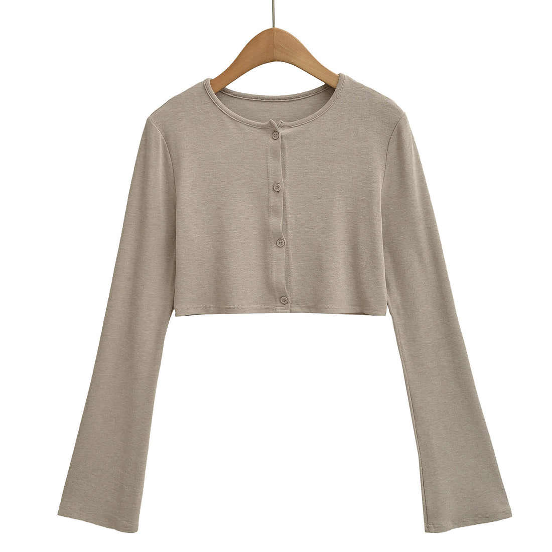Damen Kurzgeschnittenes Set aus Feinstrick mit Knopfcardigan und figurbetontem Maxirock Echoarchiv