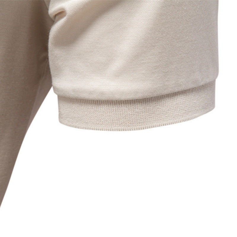 Herren nan feinstrickiges Kurzarm-Poloshirt mit offenem V-Kragen und elastischem Saum Echo Archiv