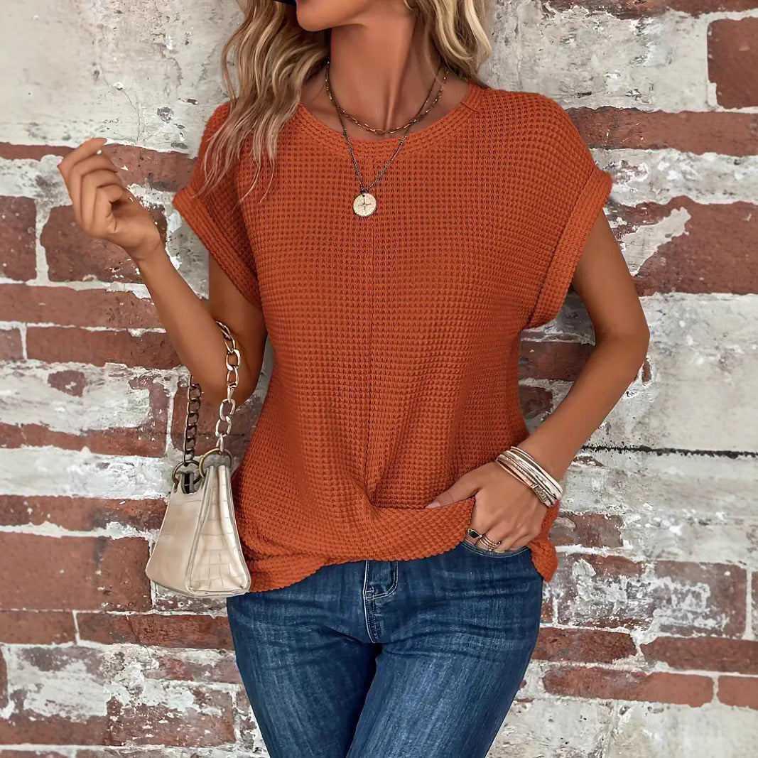 Damen lässiges Waffelstrickshirt Echo Archiv