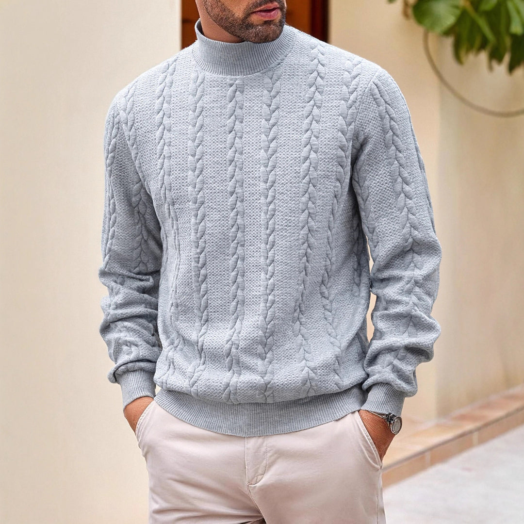 Herren Hochwertiger Strickpullover mit Stehkragen Echo Archiv