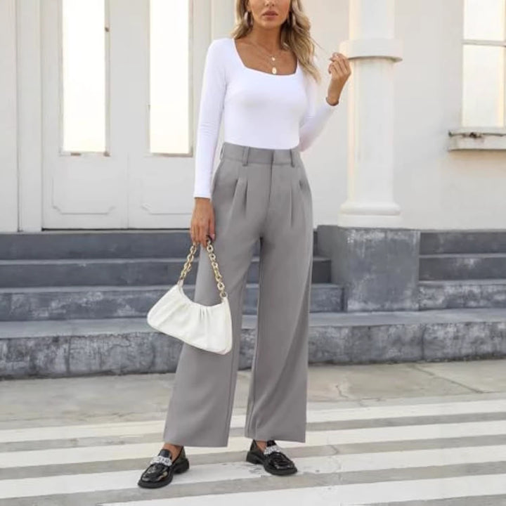 Damen Elegante, hoch taillierte Stoffhose Echo Archiv