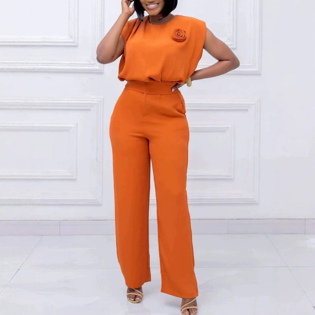 Damen eleganter All-in-One-Jumpsuit mit floralem Detail Echo Archiv