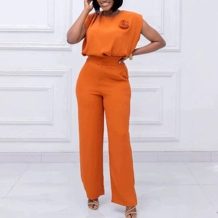 Damen eleganter All-in-One-Jumpsuit mit floralem Detail Echo Archiv