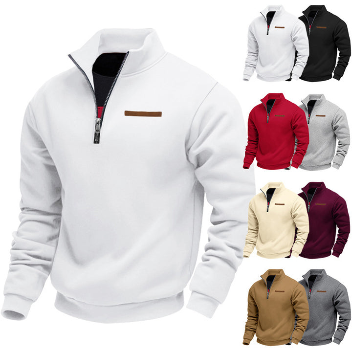 Herren modischer Kapuzenpullover mit halbem Reißverschluss und hochwertigen Details Echoarchiv