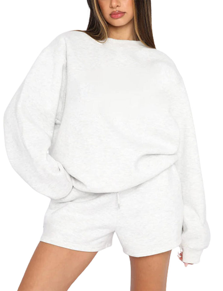Damen nan weites Sweatshirt und Shorts Haus-Set aus weichem Frottee Echo Archiv